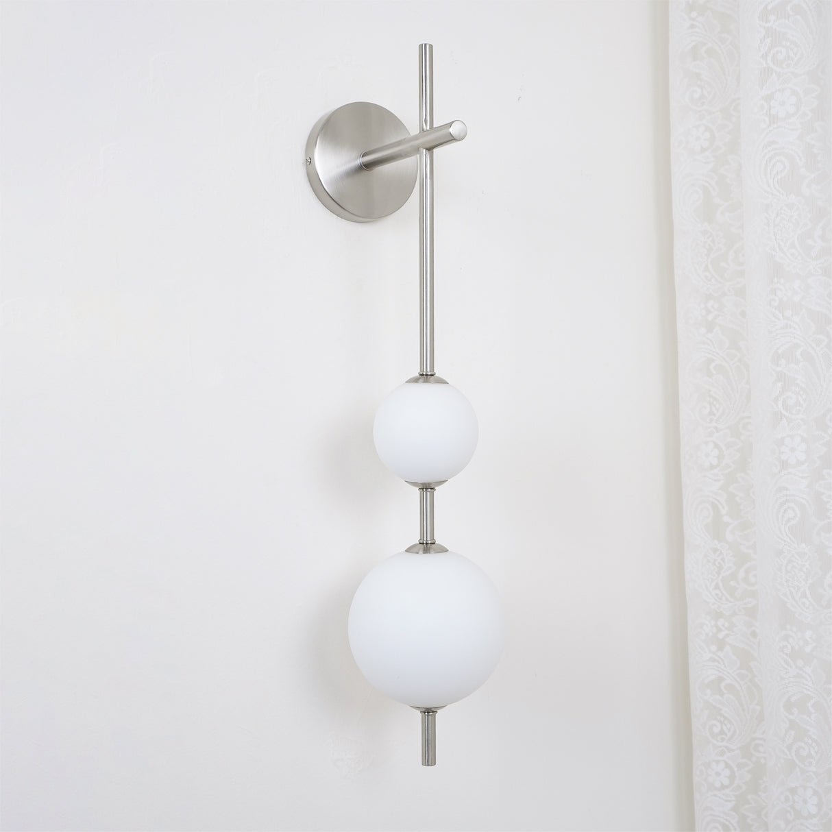 Vertical Globe Wall Lamp LED Sconce Light | Gold Finish Brass | Frosted Glass Orb | Modern Minimalist Wall Lighting 3000K–6000K
