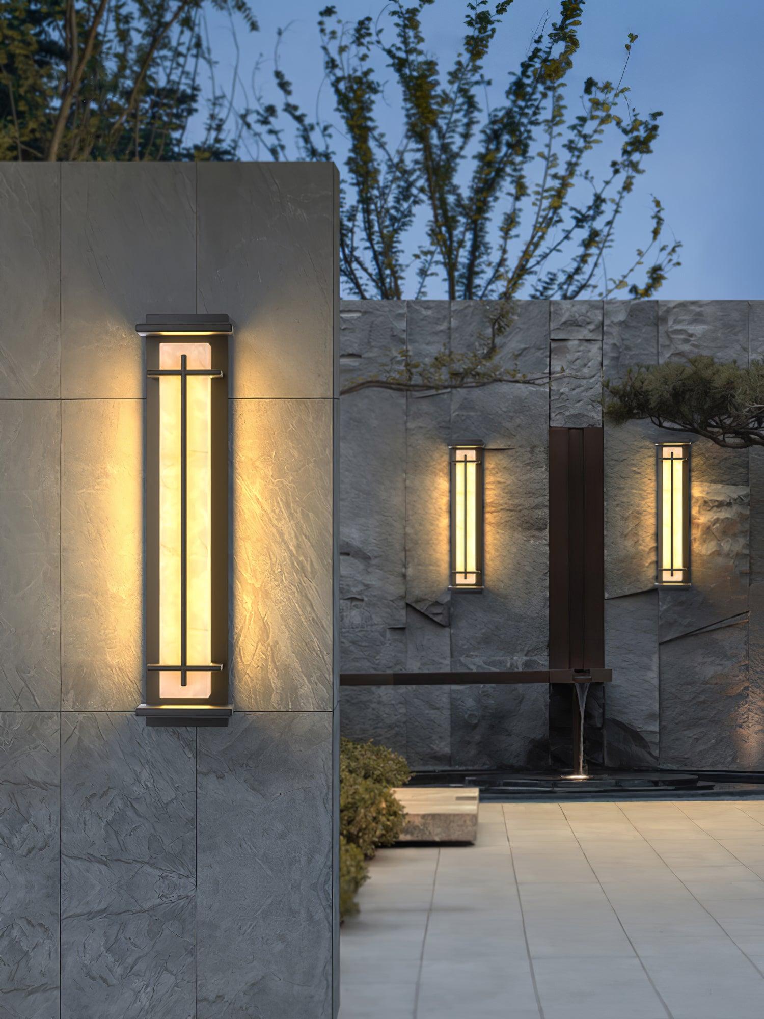 Square Outdoor Wall Light LED Waterproof Wall Sconce | Stainless Steel & Marble | IP65 Garden & Exterior Lighting | 3000K–6000K