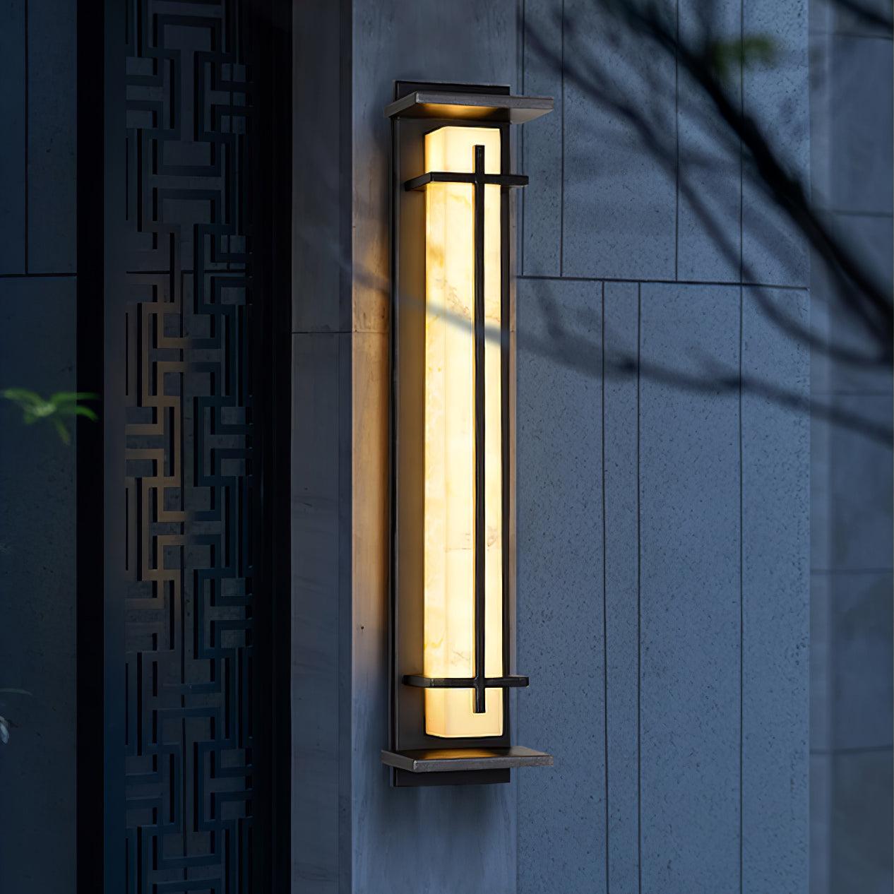 Square Outdoor Wall Light LED Waterproof Wall Sconce | Stainless Steel & Marble | IP65 Garden & Exterior Lighting | 3000K–6000K