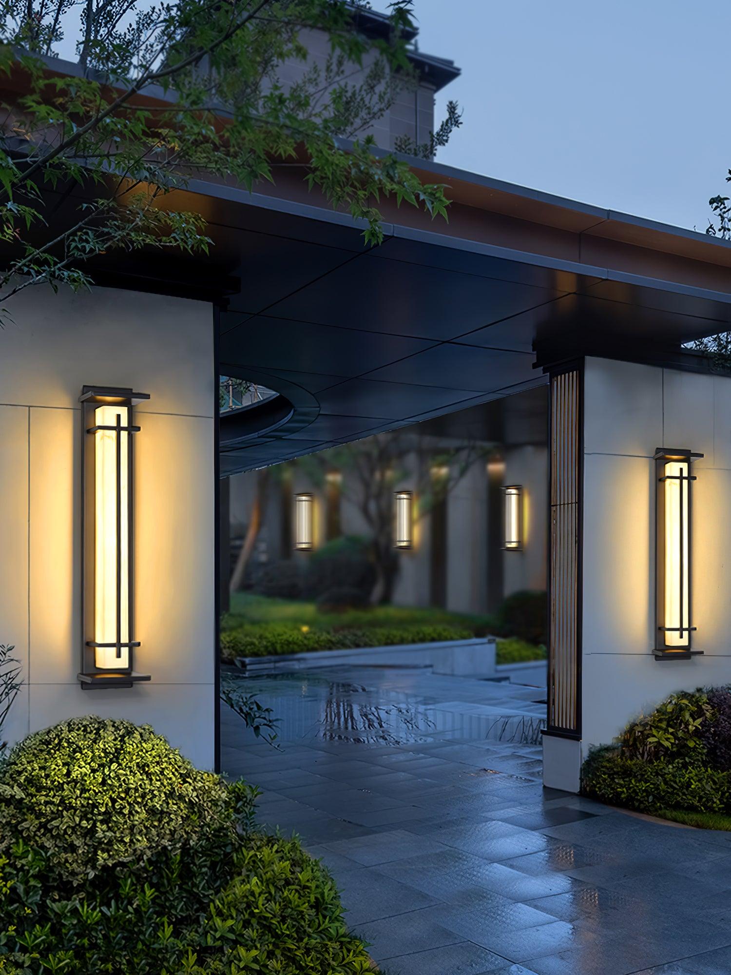 Square Outdoor Wall Light LED Waterproof Wall Sconce | Stainless Steel & Marble | IP65 Garden & Exterior Lighting | 3000K–6000K
