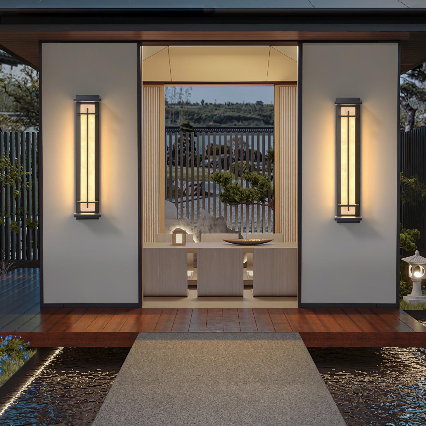 Square Outdoor Wall Light LED Waterproof Wall Sconce | Stainless Steel & Marble | IP65 Garden & Exterior Lighting | 3000K–6000K