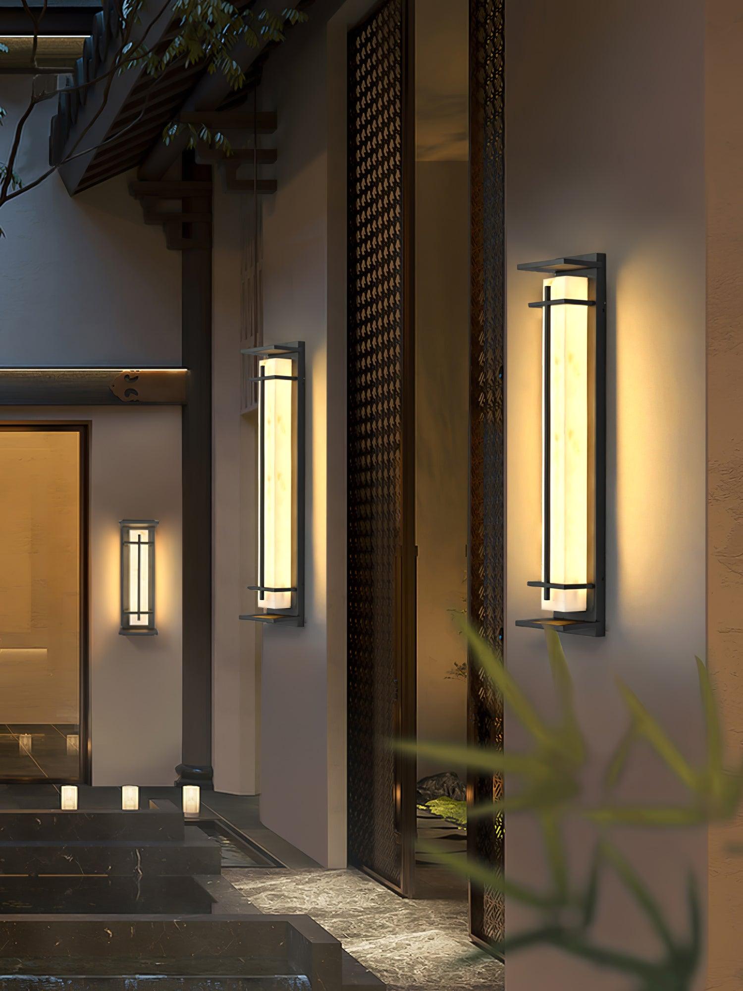 Square Outdoor Wall Light LED Waterproof Wall Sconce | Stainless Steel & Marble | IP65 Garden & Exterior Lighting | 3000K–6000K