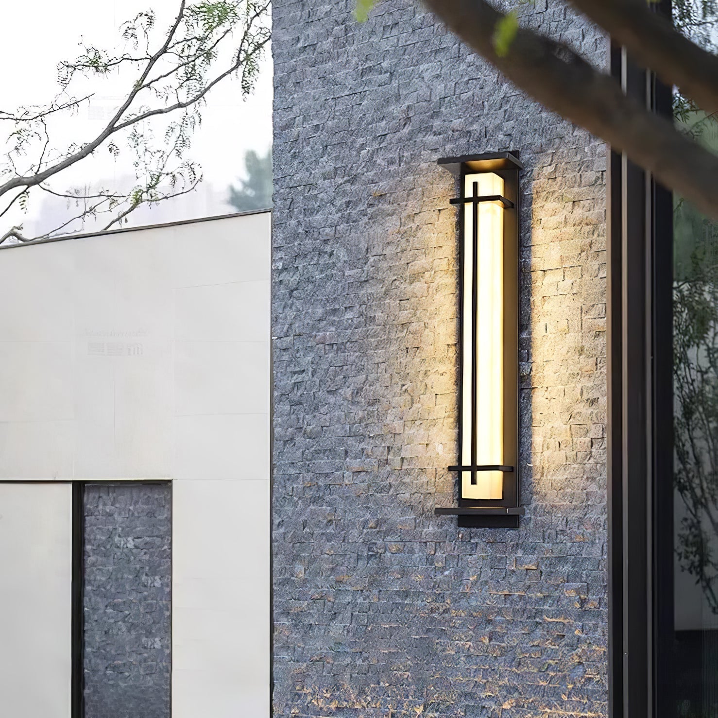 Square Outdoor Wall Light LED Waterproof Wall Sconce | Stainless Steel & Marble | IP65 Garden & Exterior Lighting | 3000K–6000K