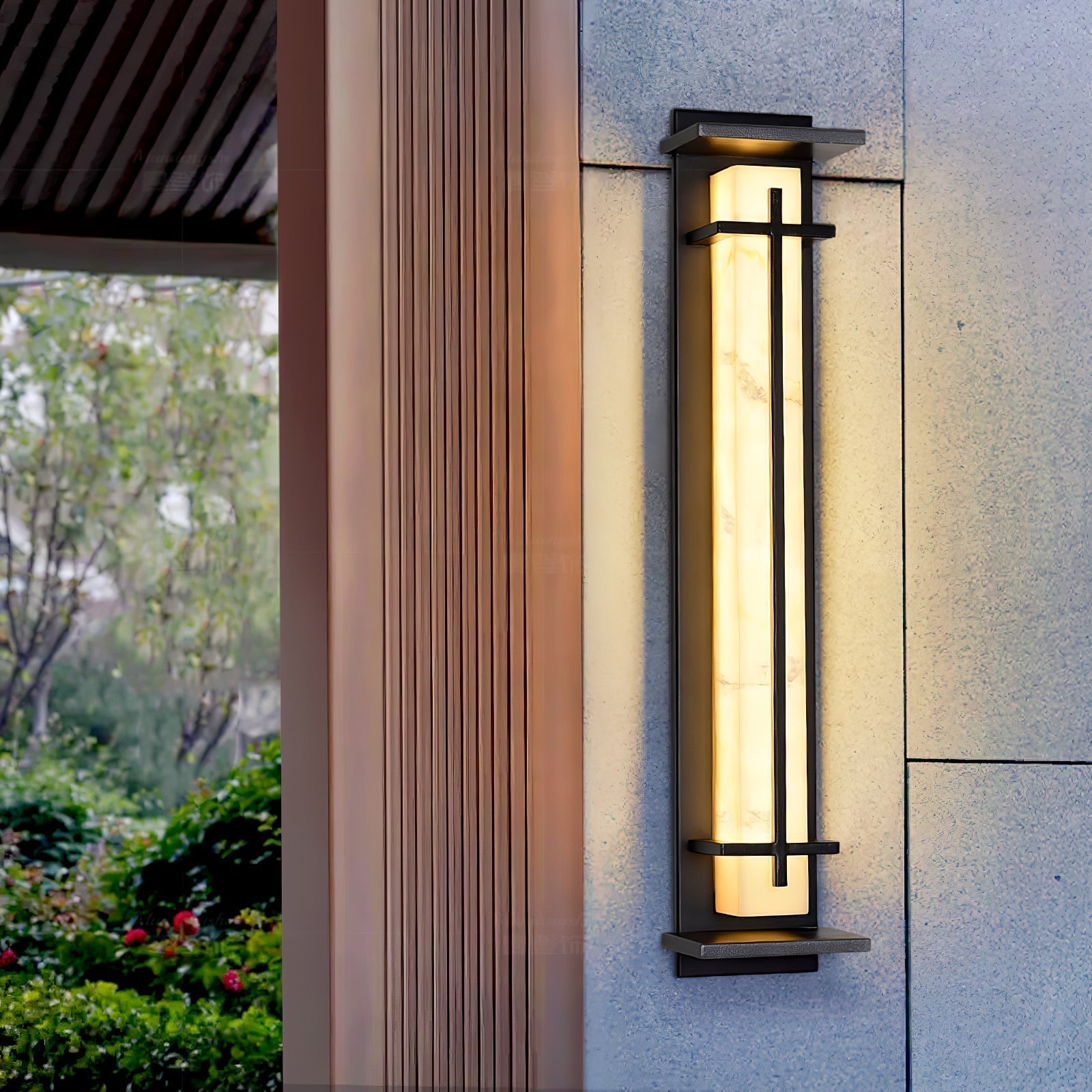 Square Outdoor Wall Light LED Waterproof Wall Sconce | Stainless Steel & Marble | IP65 Garden & Exterior Lighting | 3000K–6000K
