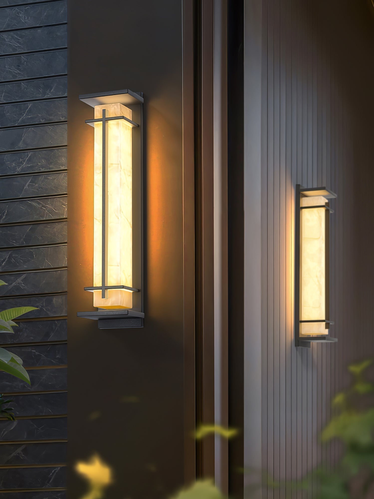 Square Outdoor Wall Light LED Waterproof Wall Sconce | Stainless Steel & Marble | IP65 Garden & Exterior Lighting | 3000K–6000K
