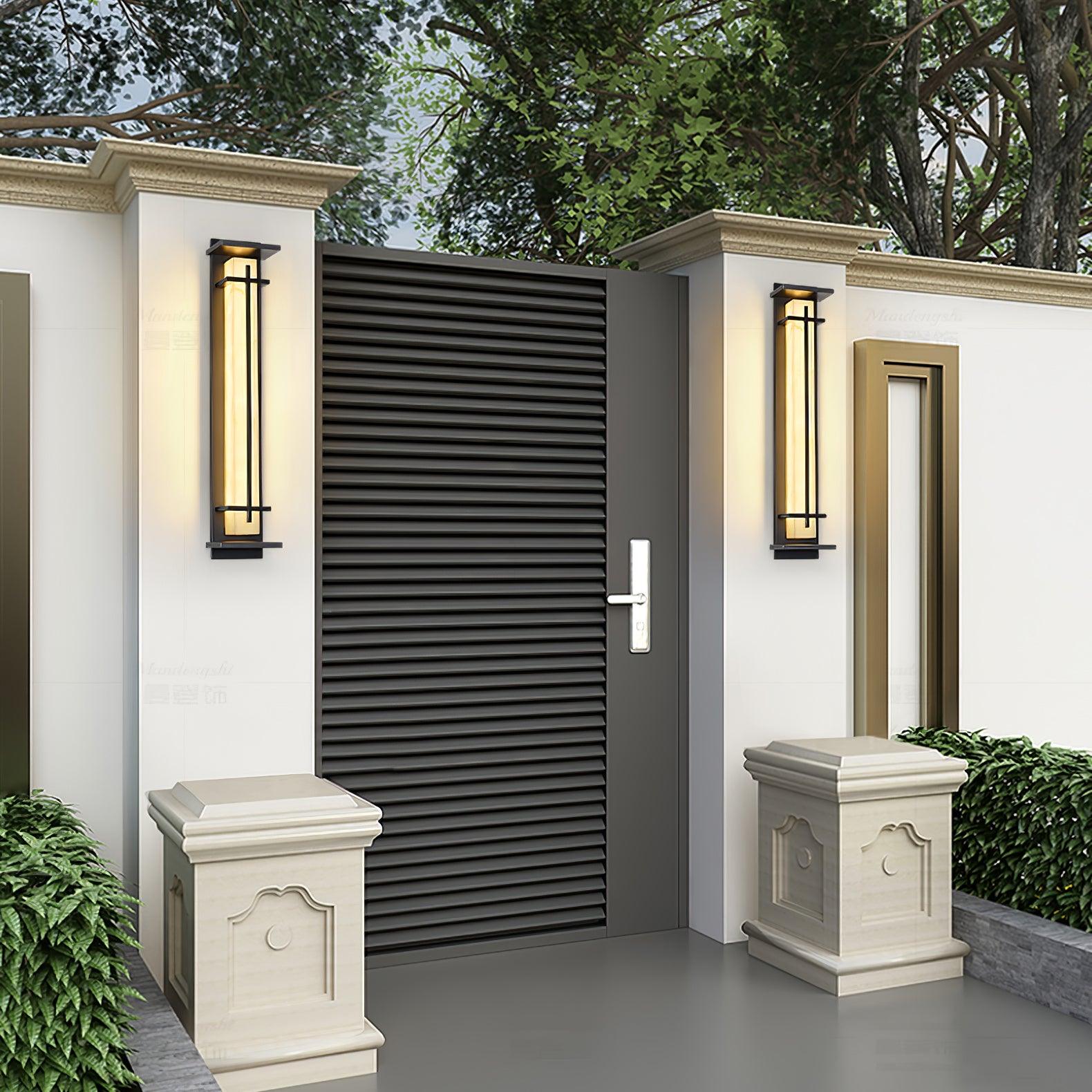 Square Outdoor Wall Light LED Waterproof Wall Sconce | Stainless Steel & Marble | IP65 Garden & Exterior Lighting | 3000K–6000K