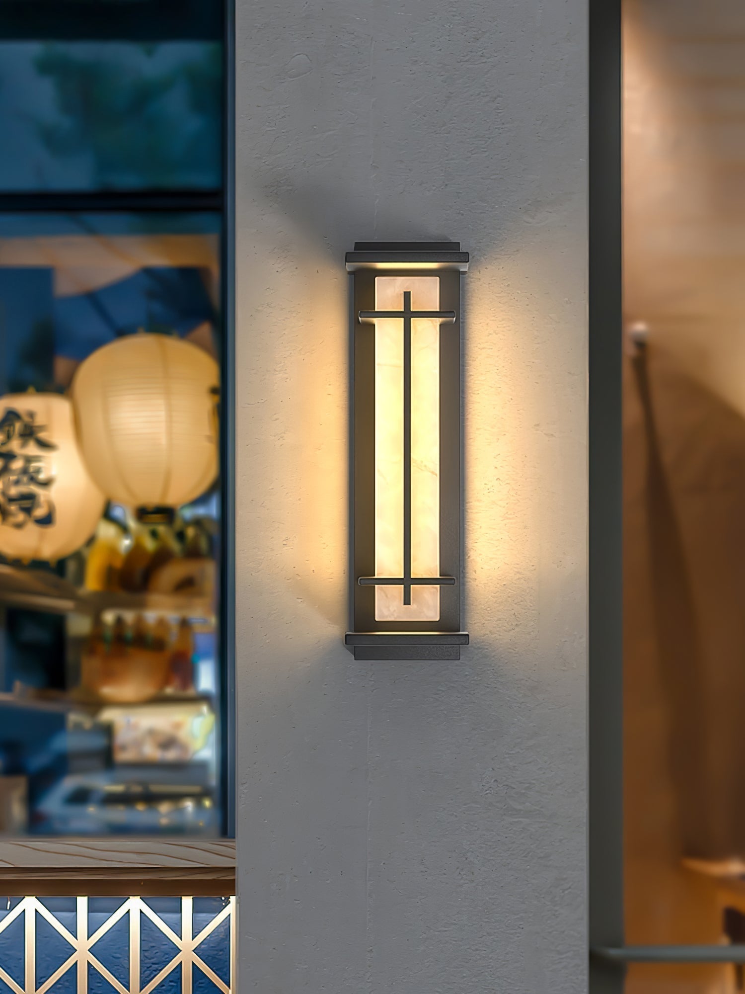 Square Outdoor Wall Light LED Waterproof Wall Sconce | Stainless Steel & Marble | IP65 Garden & Exterior Lighting | 3000K–6000K