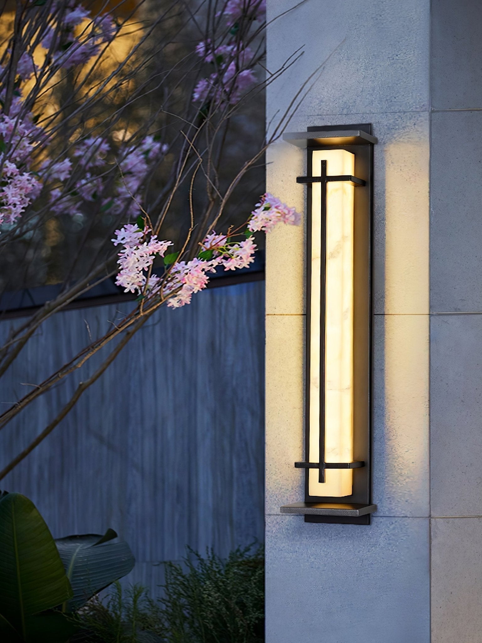 Square Outdoor Wall Light LED Waterproof Wall Sconce | Stainless Steel & Marble | IP65 Garden & Exterior Lighting | 3000K–6000K