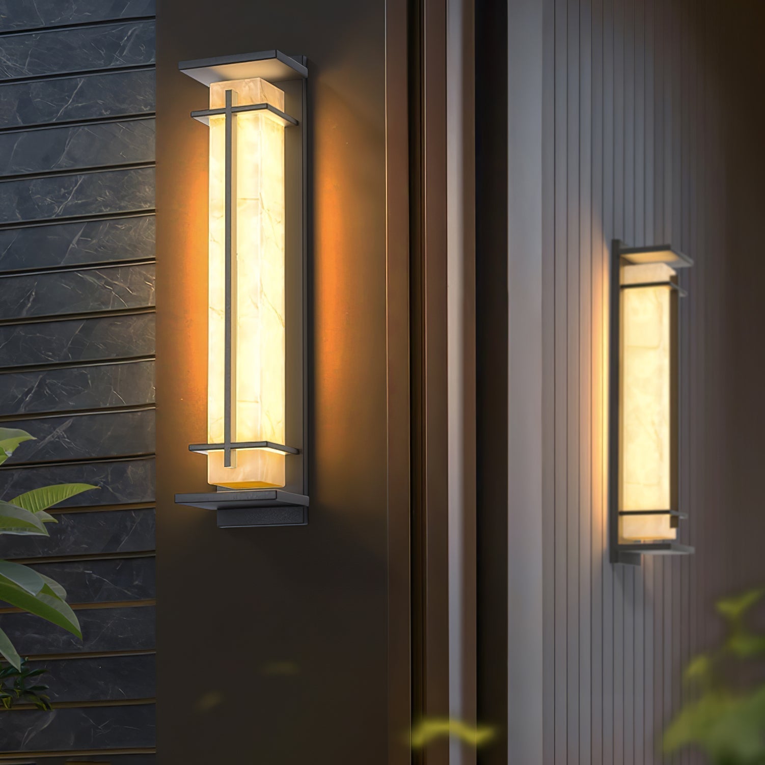 Square Outdoor Wall Light LED Waterproof Wall Sconce | Stainless Steel & Marble | IP65 Garden & Exterior Lighting | 3000K–6000K