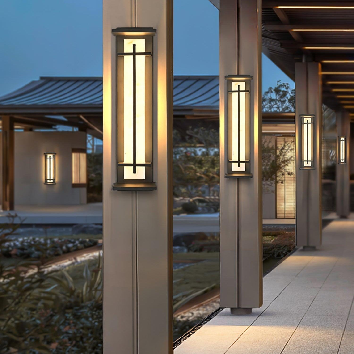 Square Outdoor Wall Light LED Waterproof Wall Sconce | Stainless Steel & Marble | IP65 Garden & Exterior Lighting | 3000K–6000K