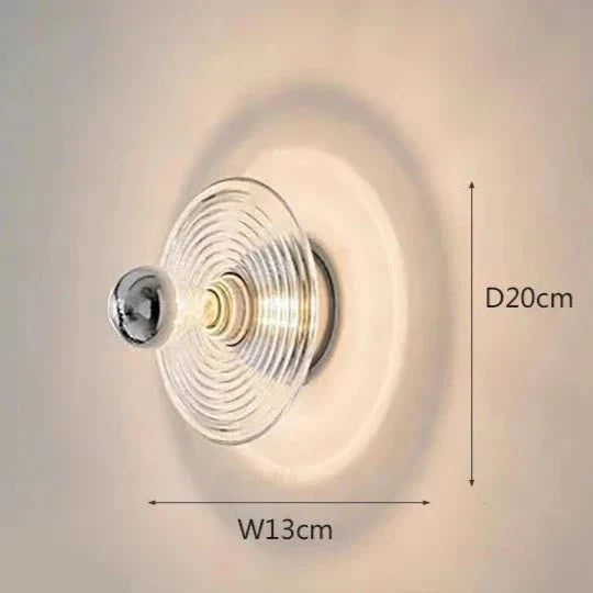 Vintage LED Glass Wall Sconce | Rippled Glass Wall Lamp | E27 5W Fixture | Ambient Lighting for Bedroom & Hallway