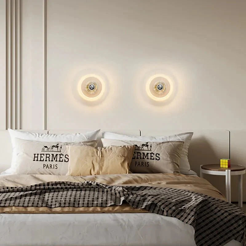 Vintage LED Glass Wall Sconce | Rippled Glass Wall Lamp | E27 5W Fixture | Ambient Lighting for Bedroom & Hallway