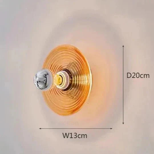 Vintage LED Glass Wall Sconce | Rippled Glass Wall Lamp | E27 5W Fixture | Ambient Lighting for Bedroom & Hallway