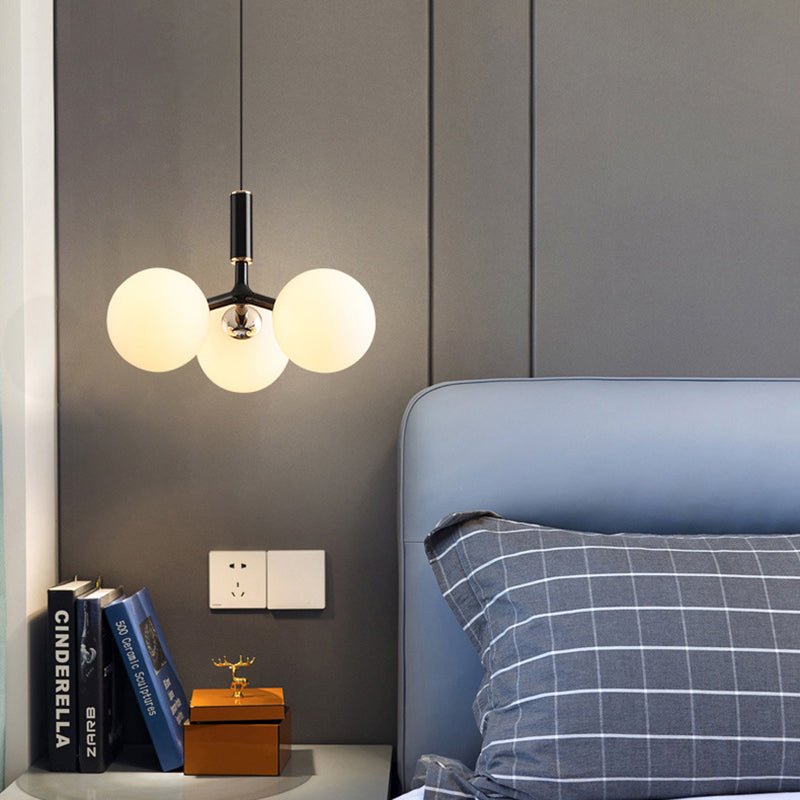 Scandinavian Glass Pendant Lamp Luxury Nordic Style | G9 LED | Sound Sensor | Modern Minimalist Hanging Light for Bedroom Living Room
