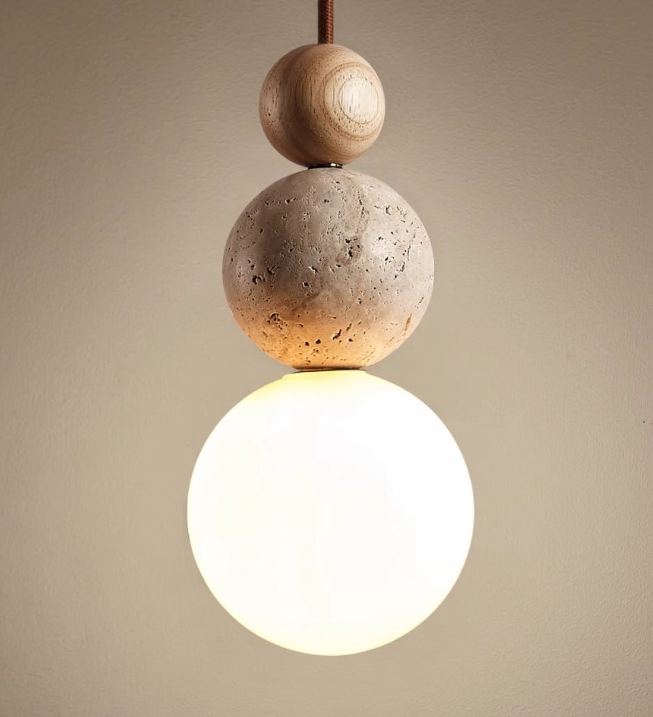 Modern travertine pendant lamp in simple style
