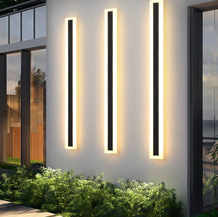 Modern Acrylic Outdoor Wall Lamp | Linear LED Facade Light | Waterproof Architectural Wall Lighting | Minimalist Exterior Fixture