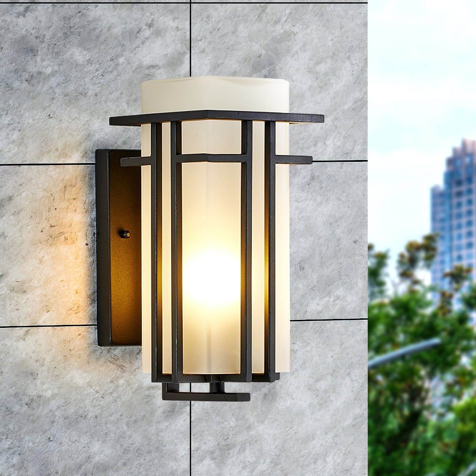 Outdoor Wall Lamp Linden Retro Design | IP65 Waterproof | Iron Glass | E26 E27 Compatible | Exterior Lighting for Entrance and Garden