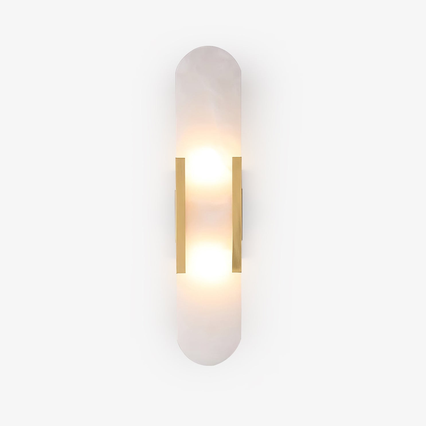 Elongated Alabaster Wall Lamp | Melange Brass & Stone Wall Light | G4 LED/Edison Fixture | Minimalist Luxury Lighting