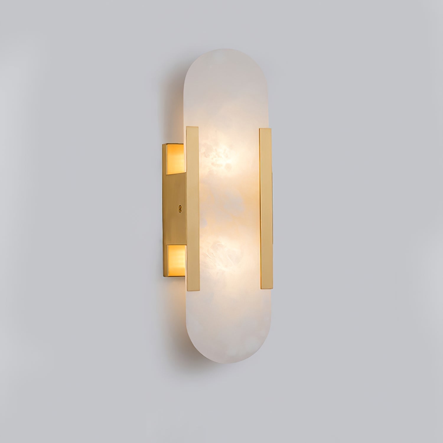 Elongated Alabaster Wall Lamp | Melange Brass & Stone Wall Light | G4 LED/Edison Fixture | Minimalist Luxury Lighting