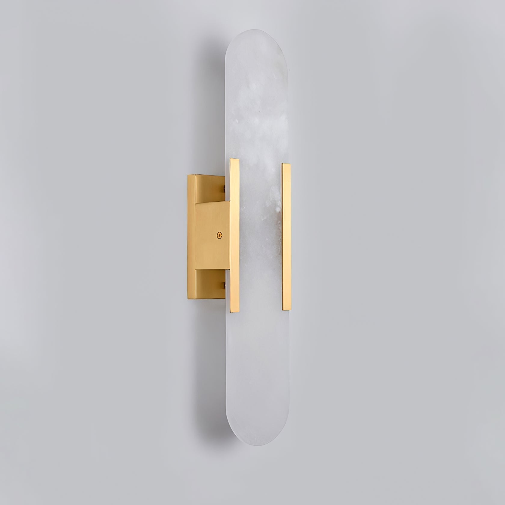 Elongated Alabaster Wall Lamp | Melange Brass & Stone Wall Light | G4 LED/Edison Fixture | Minimalist Luxury Lighting