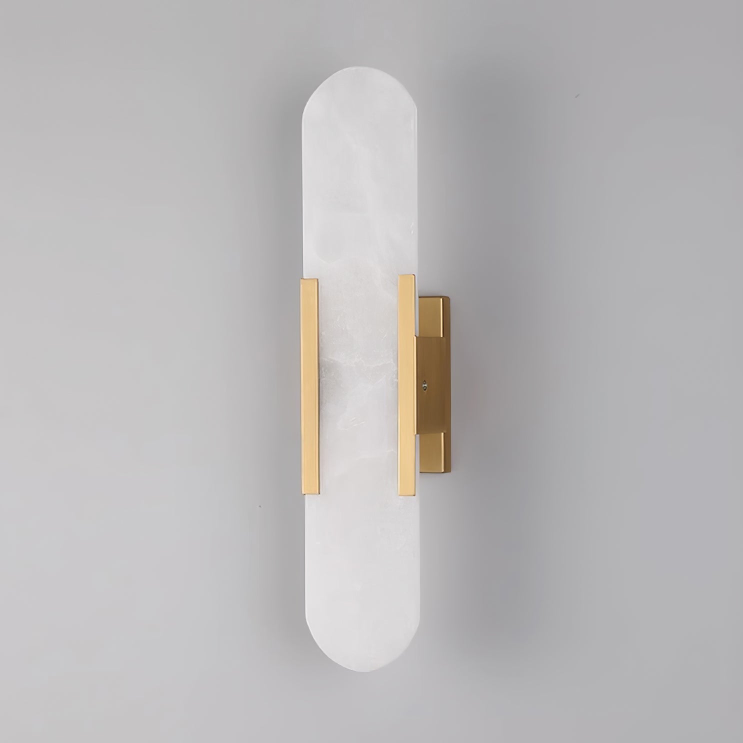 Elongated Alabaster Wall Lamp | Melange Brass & Stone Wall Light | G4 LED/Edison Fixture | Minimalist Luxury Lighting