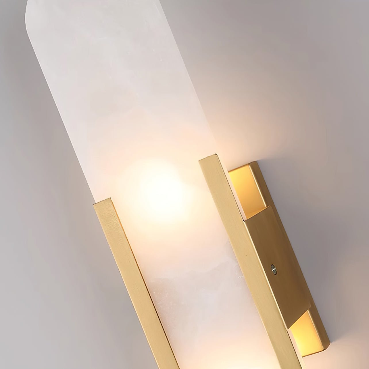 Elongated Alabaster Wall Lamp | Melange Brass & Stone Wall Light | G4 LED/Edison Fixture | Minimalist Luxury Lighting