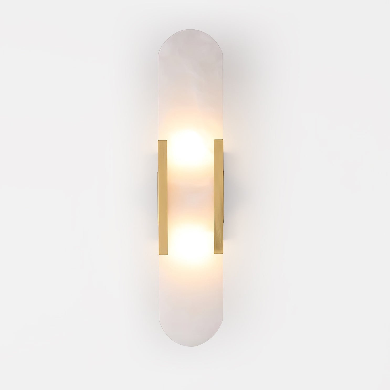Elongated Alabaster Wall Lamp | Melange Brass & Stone Wall Light | G4 LED/Edison Fixture | Minimalist Luxury Lighting