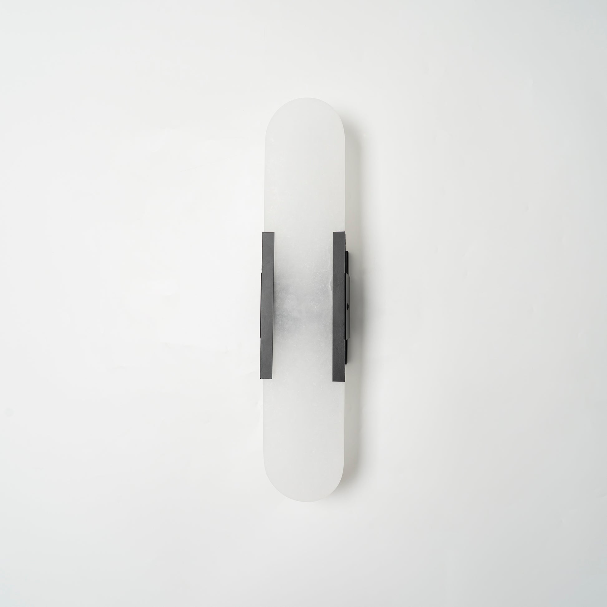 Elongated Alabaster Wall Lamp | Melange Brass & Stone Wall Light | G4 LED/Edison Fixture | Minimalist Luxury Lighting