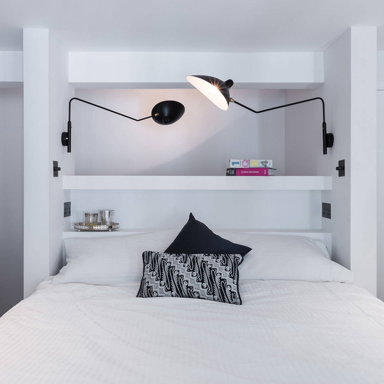 Serge Mouille Inspired Wall Lamp | Adjustable Arm Wall Light | E26/E27 Modern Sculptural Lighting | Indoor Designer Fixture