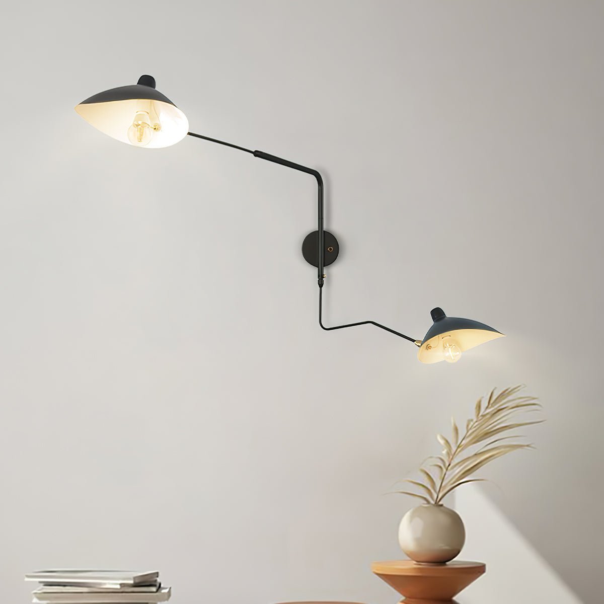 Serge Mouille Inspired Wall Lamp | Adjustable Arm Wall Light | E26/E27 Modern Sculptural Lighting | Indoor Designer Fixture