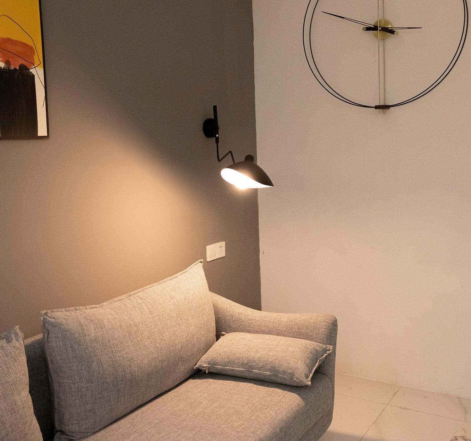Serge Mouille Inspired Wall Lamp | Adjustable Arm Wall Light | E26/E27 Modern Sculptural Lighting | Indoor Designer Fixture