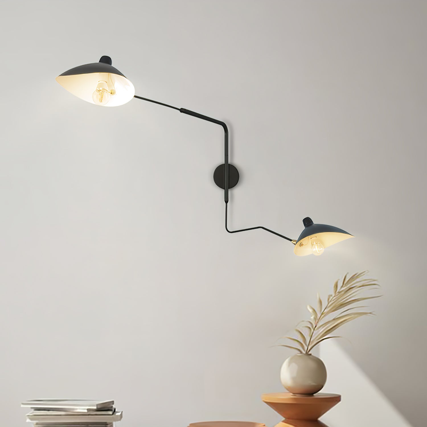 Serge Mouille Inspired Wall Lamp | Adjustable Arm Wall Light | E26/E27 Modern Sculptural Lighting | Indoor Designer Fixture