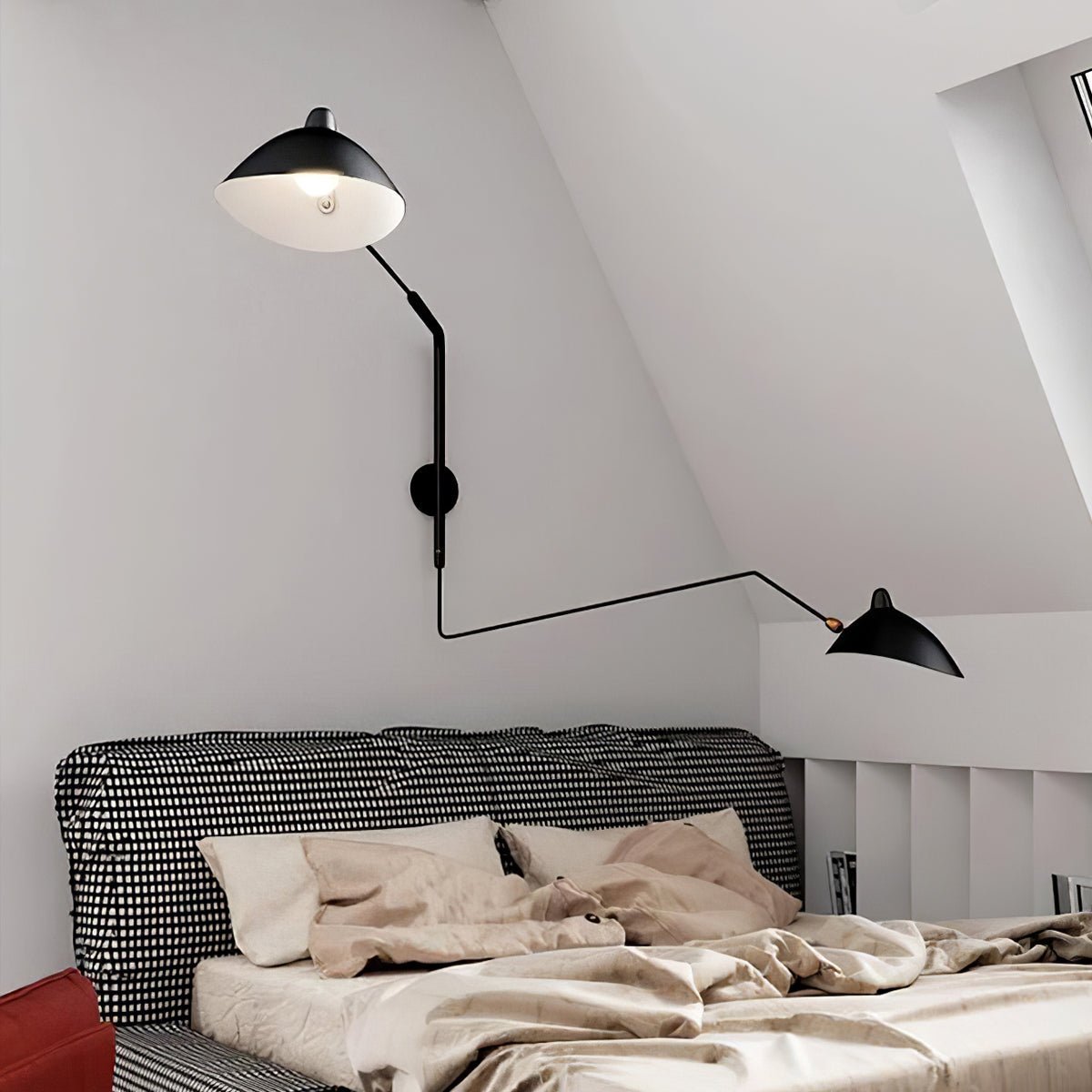 Serge Mouille Inspired Wall Lamp | Adjustable Arm Wall Light | E26/E27 Modern Sculptural Lighting | Indoor Designer Fixture