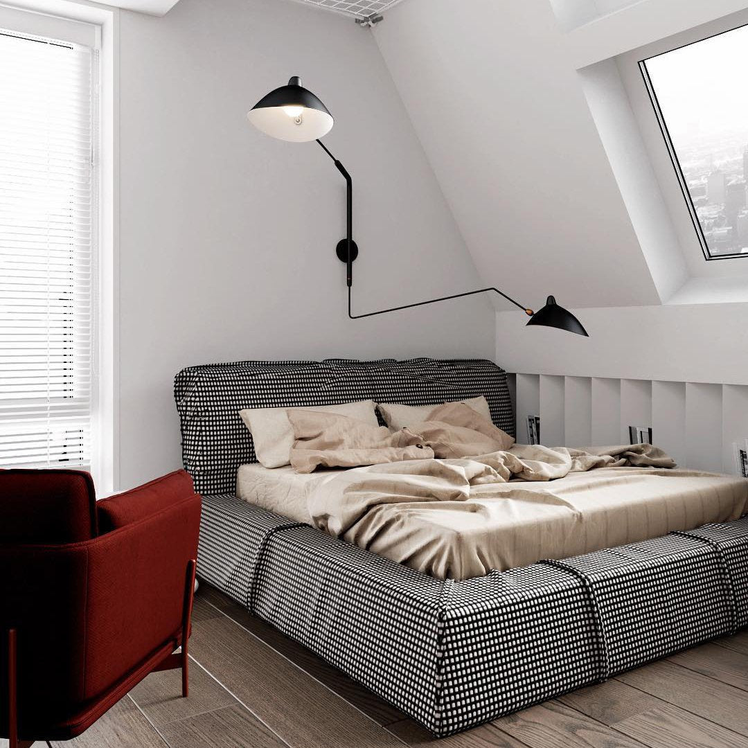 Serge Mouille Inspired Wall Lamp | Adjustable Arm Wall Light | E26/E27 Modern Sculptural Lighting | Indoor Designer Fixture