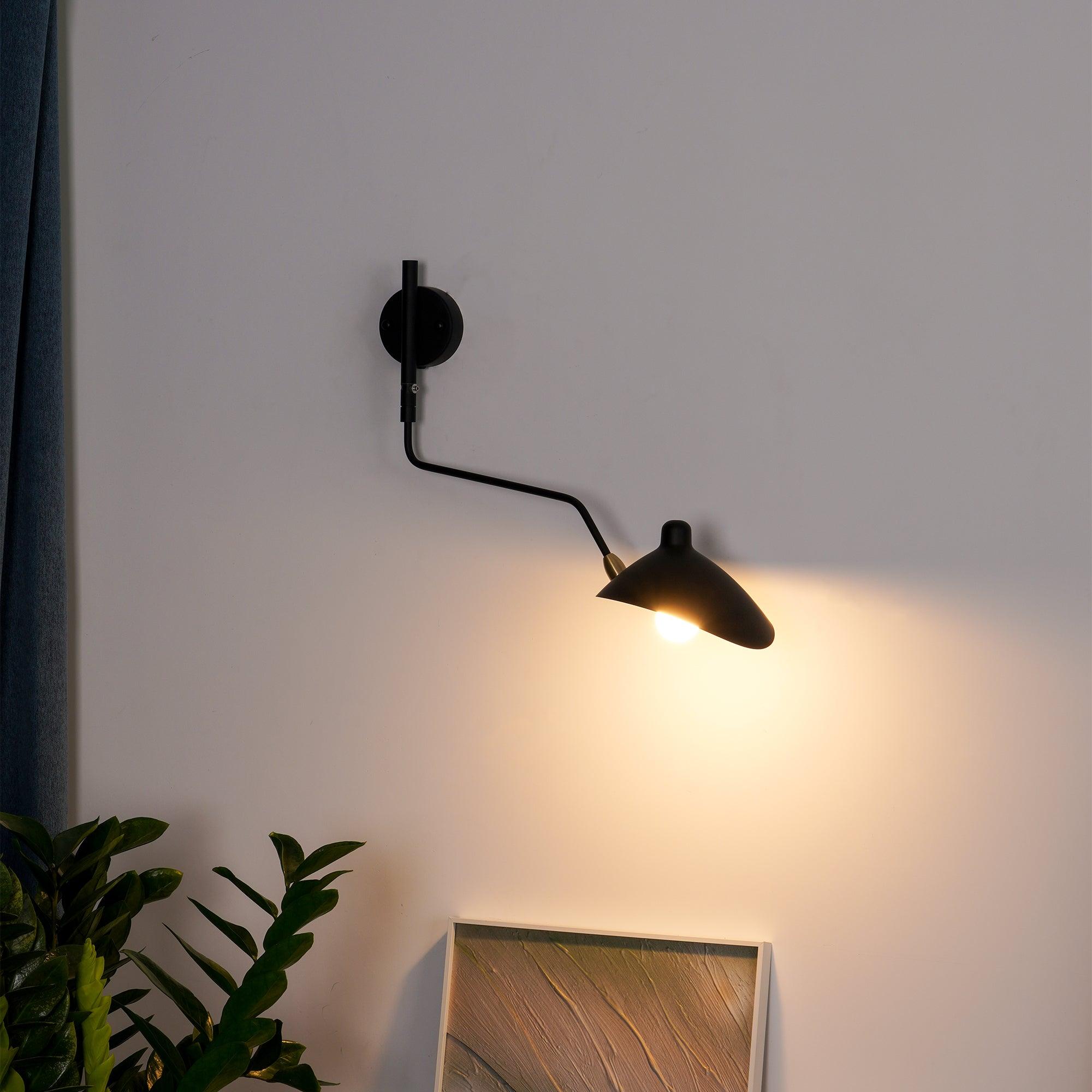 Serge Mouille Inspired Wall Lamp | Adjustable Arm Wall Light | E26/E27 Modern Sculptural Lighting | Indoor Designer Fixture