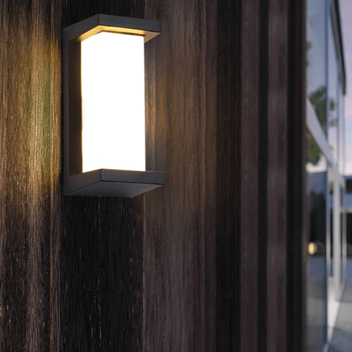 Black and White Outdoor Wall Lamp | Modern Classic LED Light | Acrylic & Aluminum | Path Porch Deck Lighting