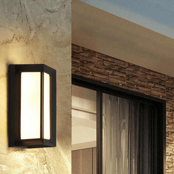 Black and White Outdoor Wall Lamp | Modern Classic LED Light | Acrylic & Aluminum | Path Porch Deck Lighting