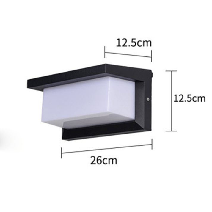 Black and White Outdoor Wall Lamp | Modern Classic LED Light | Acrylic & Aluminum | Path Porch Deck Lighting