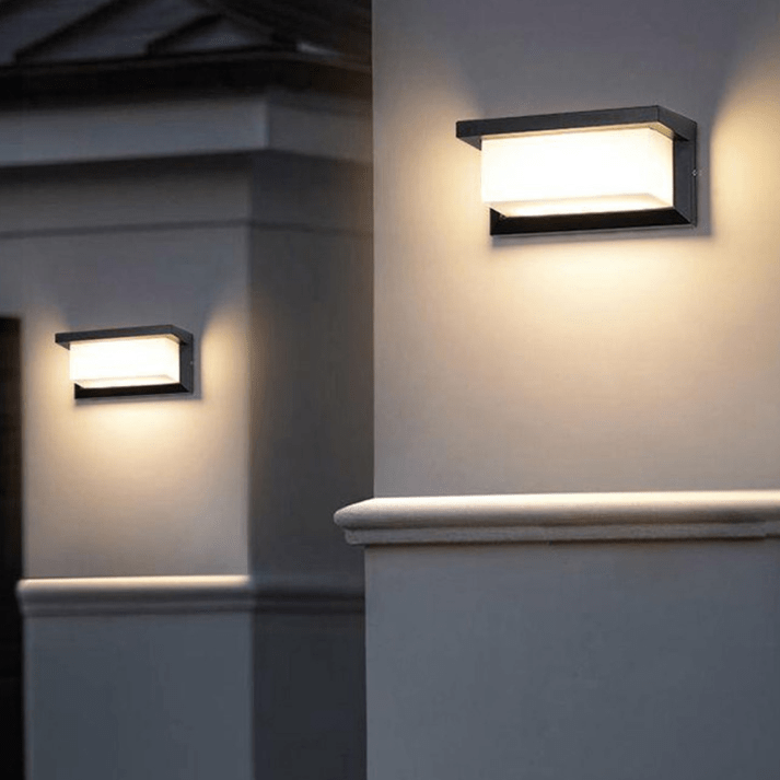 Black and White Outdoor Wall Lamp | Modern Classic LED Light | Acrylic & Aluminum | Path Porch Deck Lighting