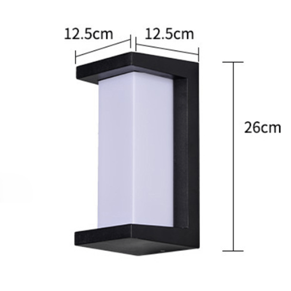 Black and White Outdoor Wall Lamp | Modern Classic LED Light | Acrylic & Aluminum | Path Porch Deck Lighting