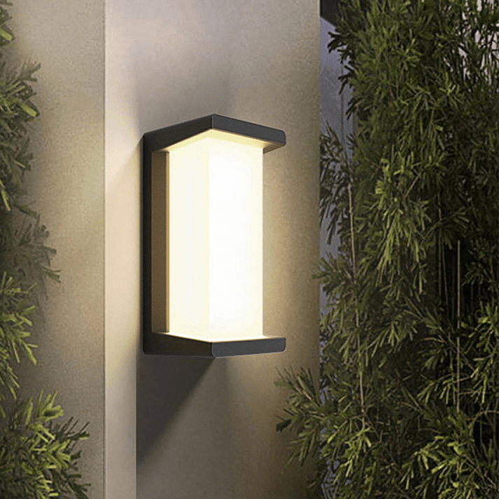Black and White Outdoor Wall Lamp | Modern Classic LED Light | Acrylic & Aluminum | Path Porch Deck Lighting
