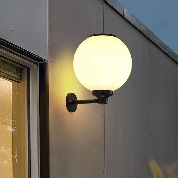 Waterproof Solar Wall Lamp Outdoor | LED Globe Wall Light | Solar-Powered Exterior Lighting | Garden & Entrance Security Lamp