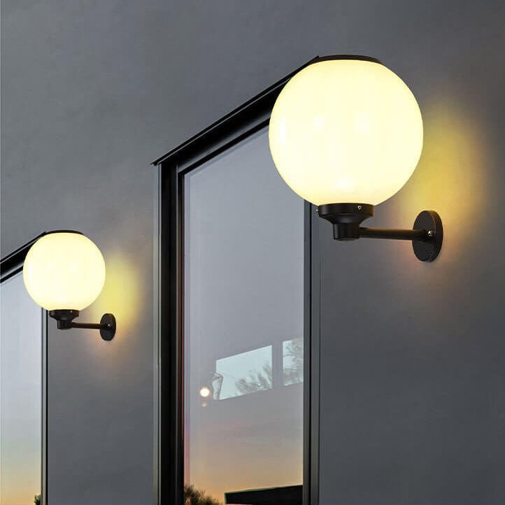 Waterproof Solar Wall Lamp Outdoor | LED Globe Wall Light | Solar-Powered Exterior Lighting | Garden & Entrance Security Lamp