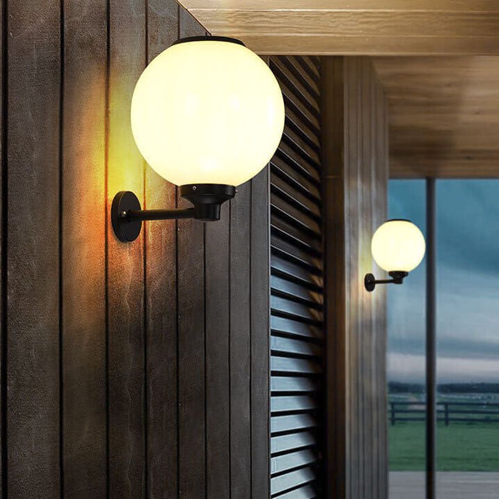 Waterproof Solar Wall Lamp Outdoor | LED Globe Wall Light | Solar-Powered Exterior Lighting | Garden & Entrance Security Lamp