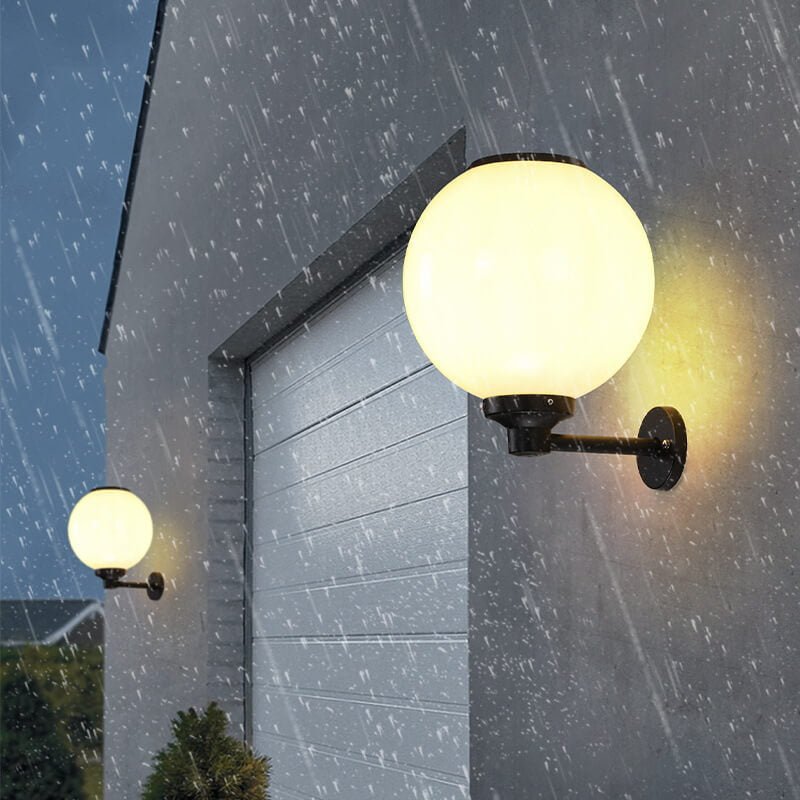 Waterproof Solar Wall Lamp Outdoor | LED Globe Wall Light | Solar-Powered Exterior Lighting | Garden & Entrance Security Lamp