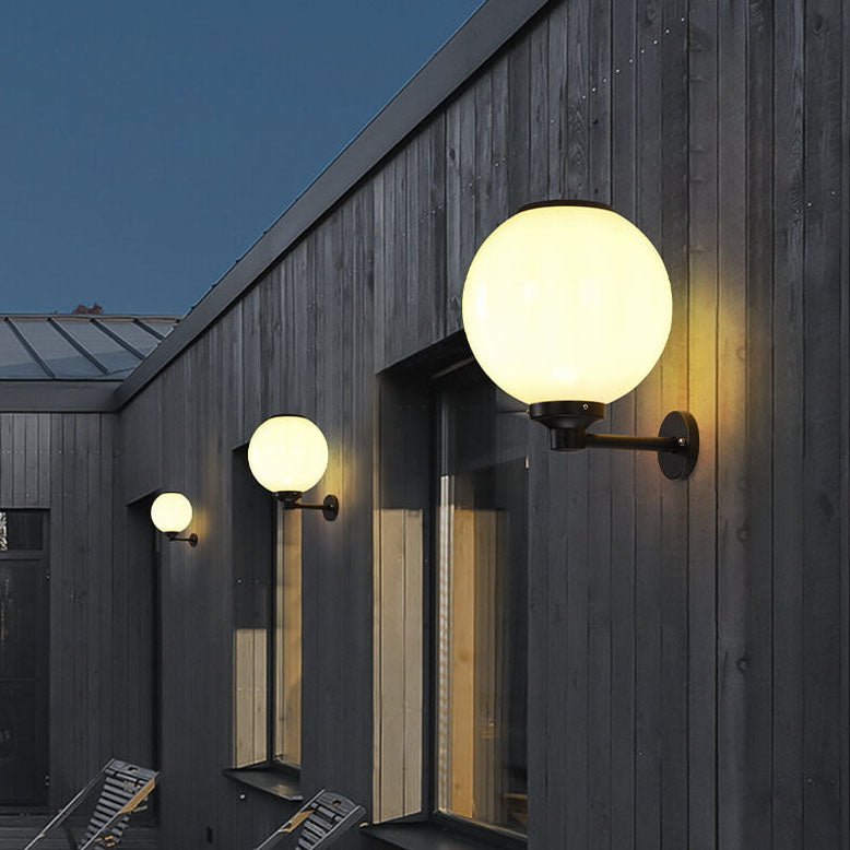 Waterproof Solar Wall Lamp Outdoor | LED Globe Wall Light | Solar-Powered Exterior Lighting | Garden & Entrance Security Lamp