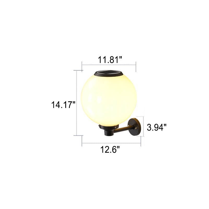 Waterproof Solar Wall Lamp Outdoor | LED Globe Wall Light | Solar-Powered Exterior Lighting | Garden & Entrance Security Lamp