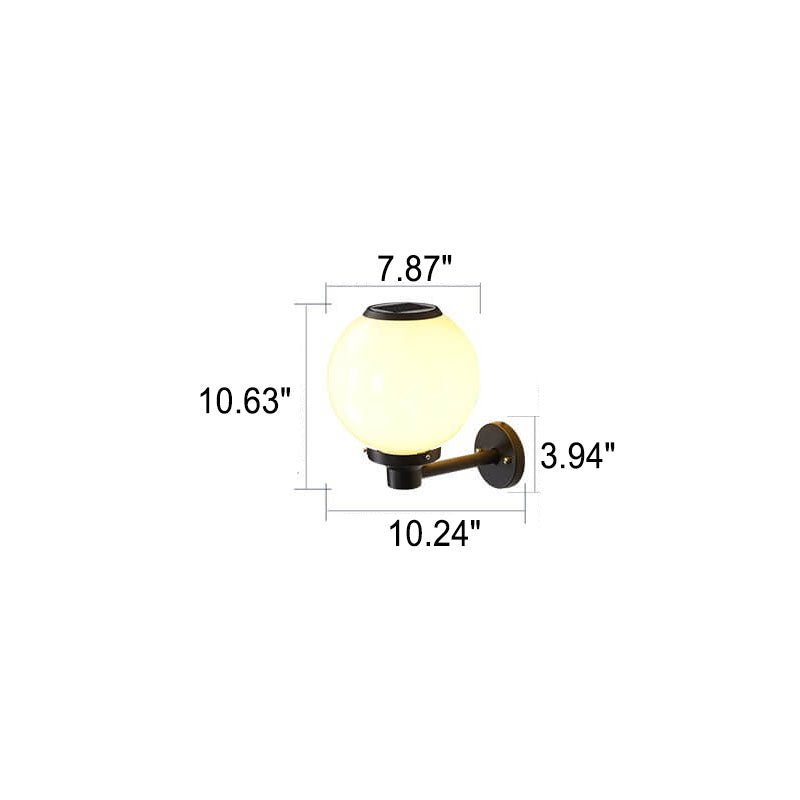 Waterproof Solar Wall Lamp Outdoor | LED Globe Wall Light | Solar-Powered Exterior Lighting | Garden & Entrance Security Lamp