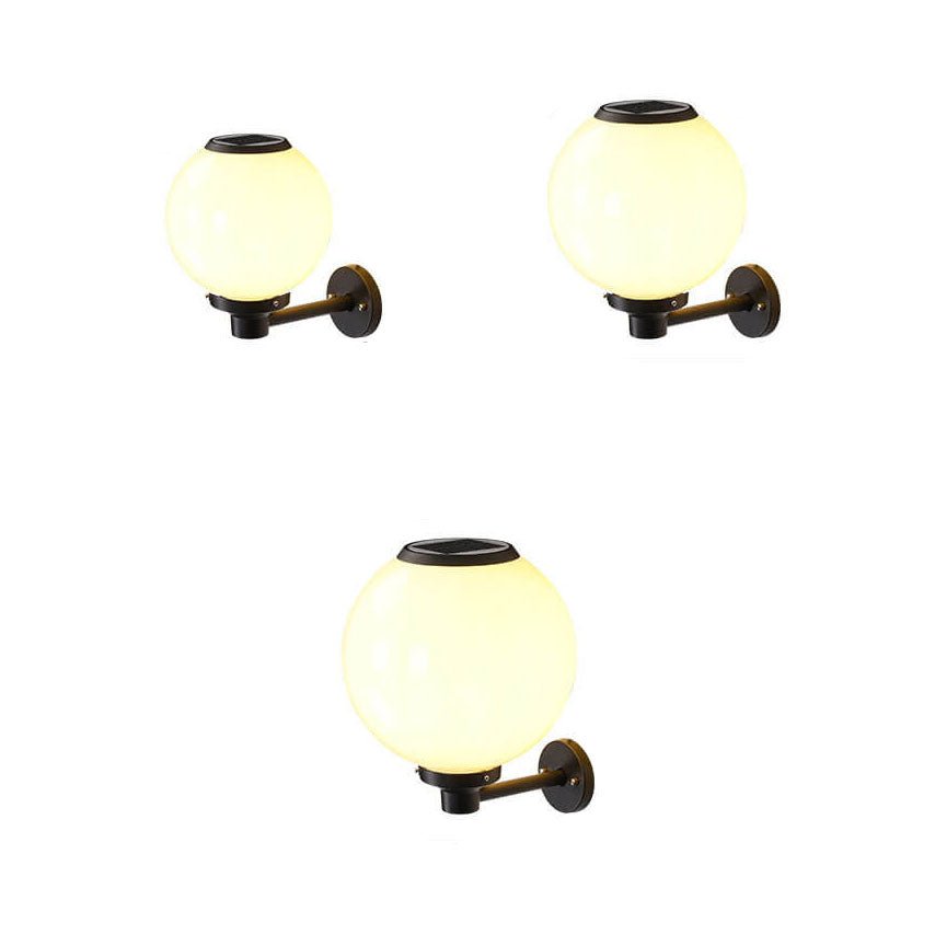 Waterproof Solar Wall Lamp Outdoor | LED Globe Wall Light | Solar-Powered Exterior Lighting | Garden & Entrance Security Lamp