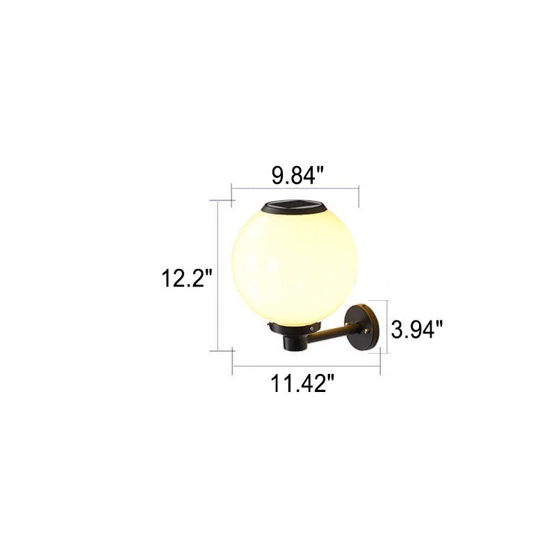 Waterproof Solar Wall Lamp Outdoor | LED Globe Wall Light | Solar-Powered Exterior Lighting | Garden & Entrance Security Lamp